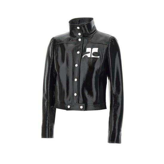 24FW 쿠레쥬 가죽 자켓 PERCBL017VY0014 BLACK Black - COURREGES