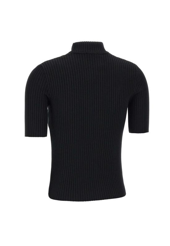 26SS 쿠레쥬 리에디션 니트 탑 숏슬리브 PERMPU026FI0001 BLACK Black - COURREGES