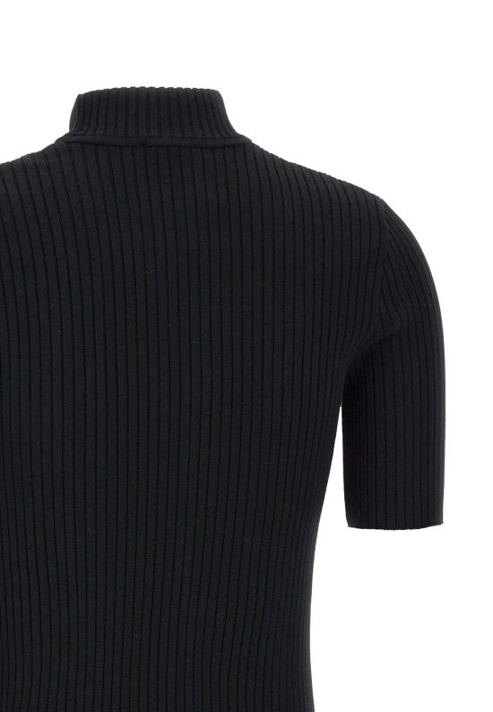 26SS 쿠레쥬 리에디션 니트 탑 숏슬리브 PERMPU026FI0001 BLACK Black - COURREGES