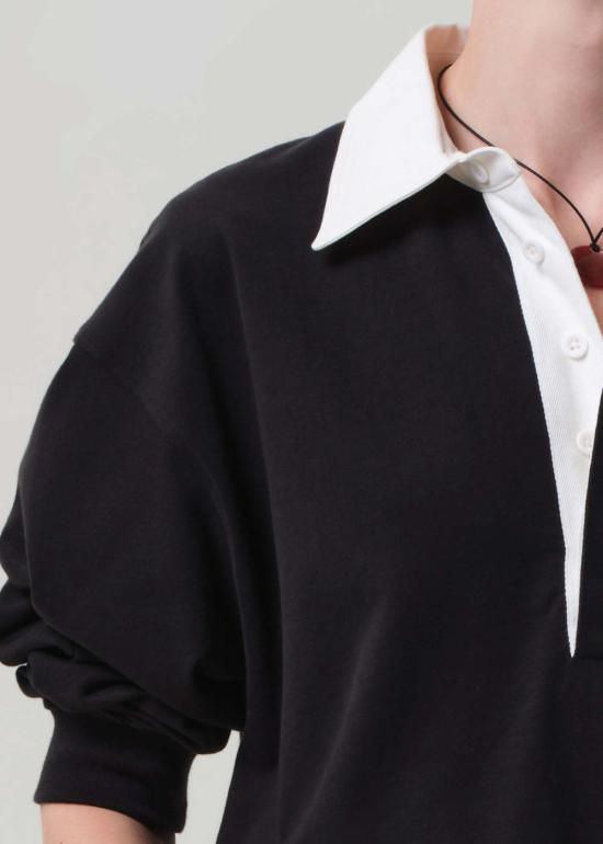  시티즌 오브 휴머니티 긴팔 티셔츠 아리스 럭비 폴로 블랙 - CITIZEN OF HUMANITY