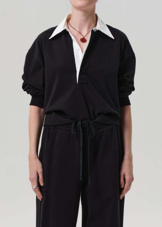  시티즌 오브 휴머니티 긴팔 티셔츠 아리스 럭비 폴로 블랙 - CITIZEN OF HUMANITY