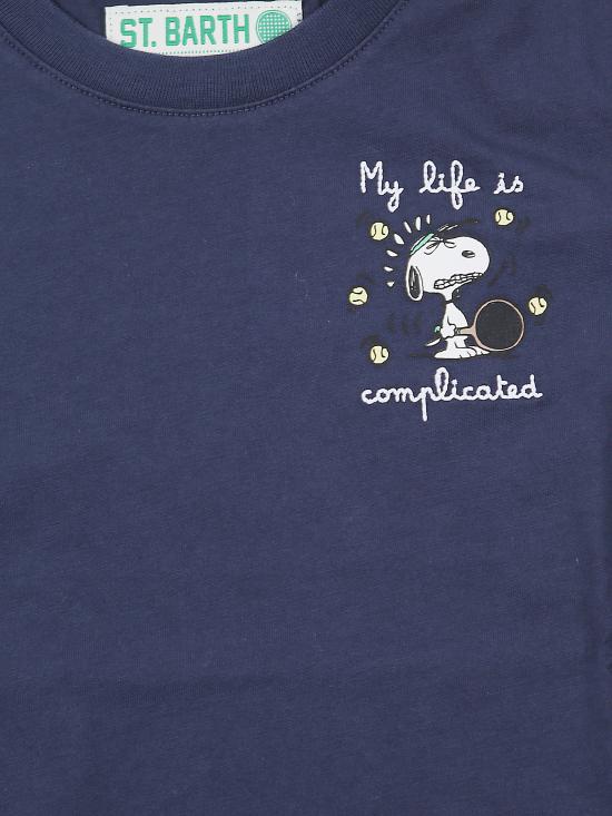 25FW [키즈] 세인트바쓰 티셔츠 CAM0001 00927I Blue - MC2 SAINT BARTH