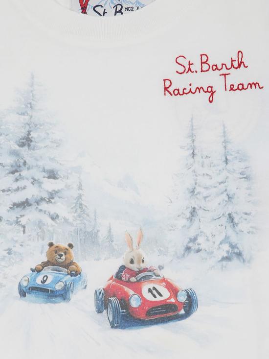 25FW [키즈] 세인트바쓰 티셔츠 CAM0001 00688I White - MC2 SAINT BARTH