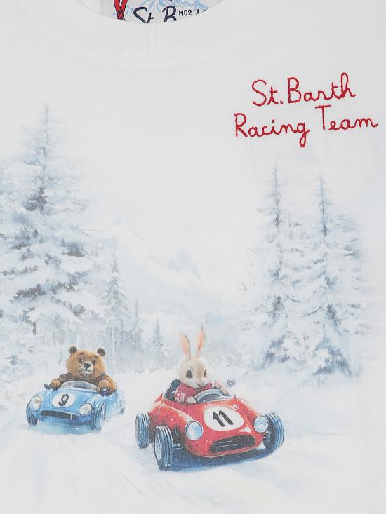 25FW [키즈] 세인트바쓰 티셔츠 CAM0001 00688I White - MC2 SAINT BARTH