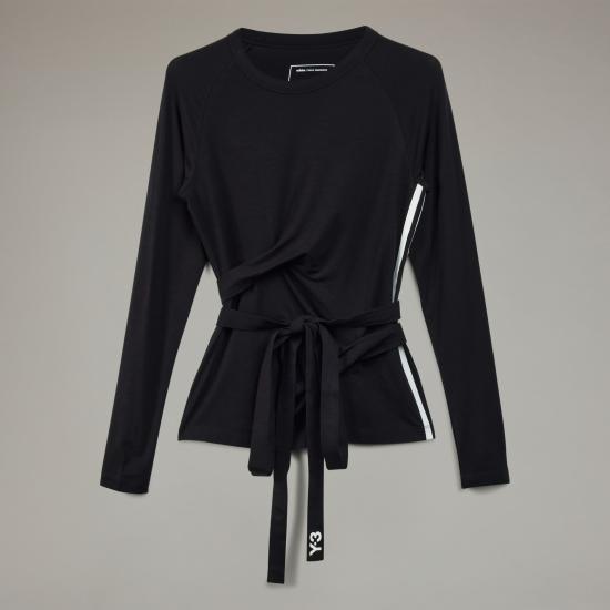 25SS 와이쓰리 긴팔 티셔츠 YY3W251PRTS013BK BLACK DOM