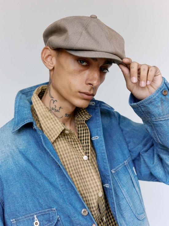  타이가 타카하시 베레모 타이거 타카하시 Lot006 울 뉴스보이 캡 멜란지 베이지