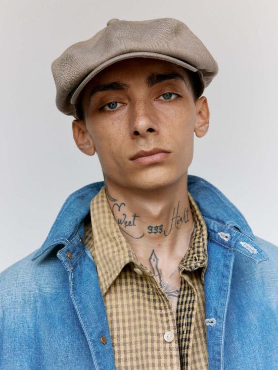  타이가 타카하시 베레모 타이거 타카하시 Lot006 울 뉴스보이 캡 멜란지 베이지 - TAIGA TAKAHASHI