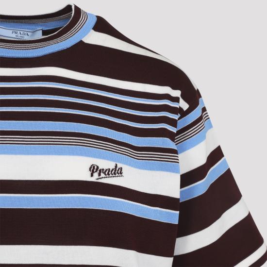 26SS 프라다 반팔 티셔츠 P24B3HSOOO 19BR F0RUE AMARANTO AZZURRO - PRADA