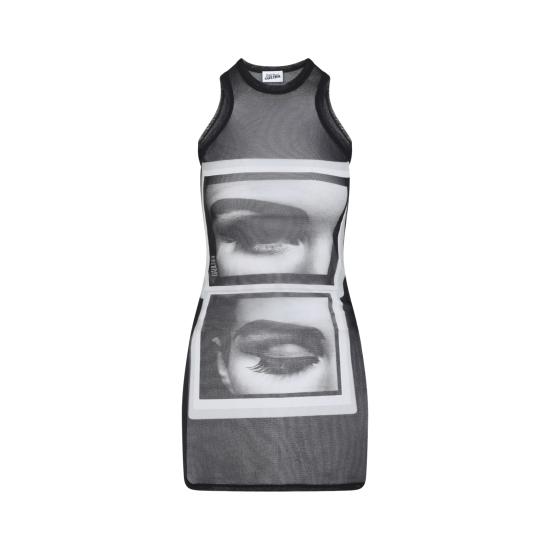 26SS 장 폴 고티에 숏 원피스 2601WDR134M021P 000201 BLACK GREY WHITE - JEAN PAUL GAULTIER