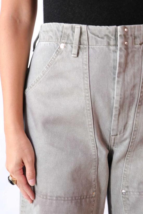  타나카 스트레이트 팬츠 작업용 청바지 바지 포기 그린 - TANAKA