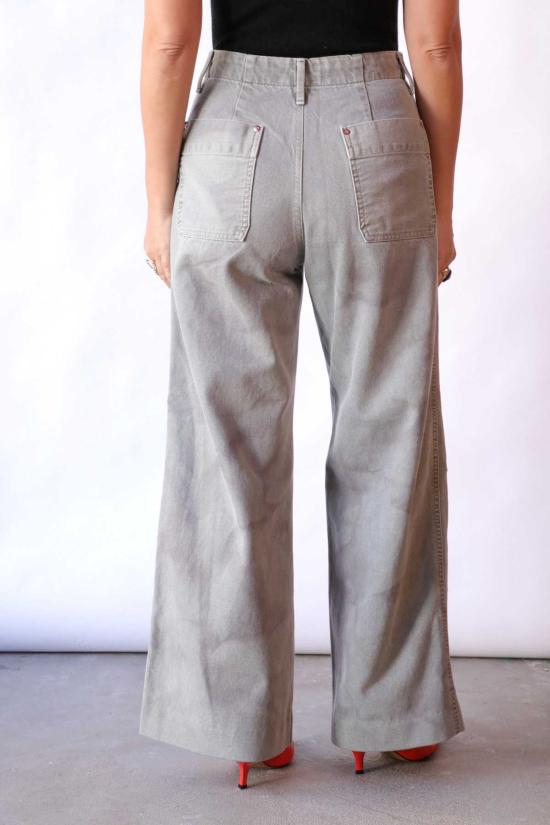  타나카 스트레이트 팬츠 작업용 청바지 바지 포기 그린 - TANAKA