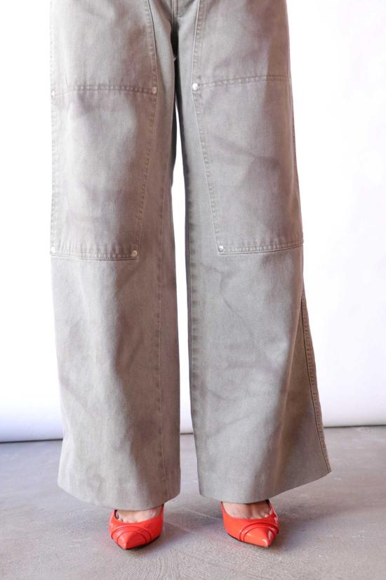  타나카 스트레이트 팬츠 작업용 청바지 바지 포기 그린 - TANAKA