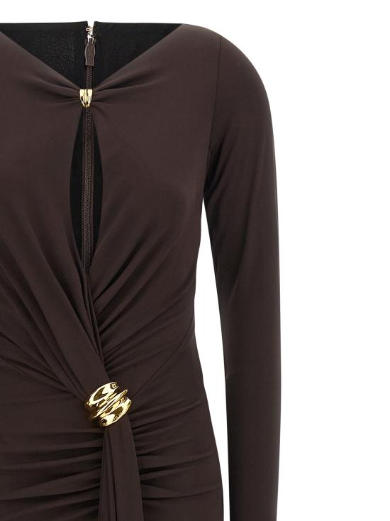 26SS 엘리자베타프랜치 롱 원피스 ABR1461E2EV9 Brown - ELISABETTA FRANCHI