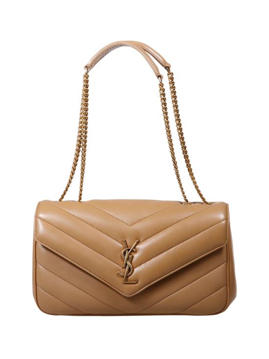 26SS 생로랑 루루 마틀라세 램스킨 미디움 숄더백 801439 AAEAX 2357 NATURAL TAN