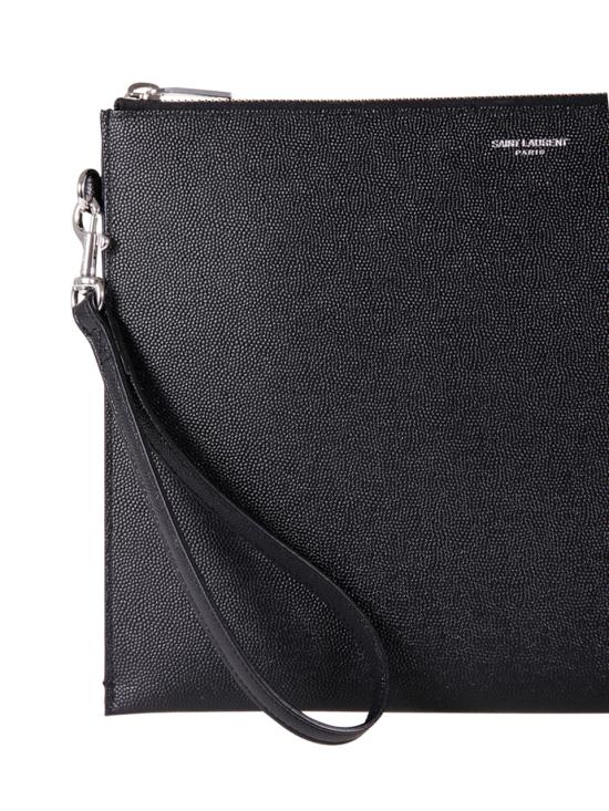 26SS 생로랑 엠보스 레더 파리 지퍼 태블릿 홀더 683865 BTY0N 1000 NERO - SAINT LAURENT