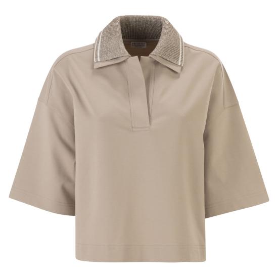 26SS 브루넬로 쿠치넬리 폴로 티셔츠 ML946SP105 BEIGE