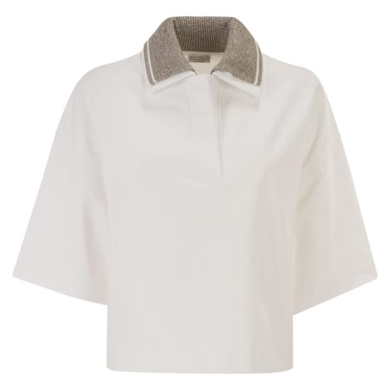 26SS 브루넬로 쿠치넬리 폴로 티셔츠 ML946SP105 WHITE