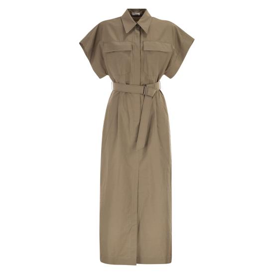 26SS 브루넬로 쿠치넬리 미디 원피스 ML140A5475 BROWN