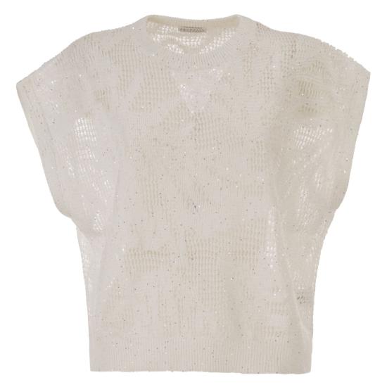 26SS 브루넬로 쿠치넬리 대즐링 워터 릴리 티셔츠 MDT771010 WHITE