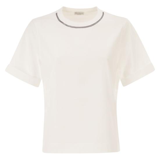 26SS 브루넬로 쿠치넬리 폴로 티셔츠 M0T81BZ100 WHITE