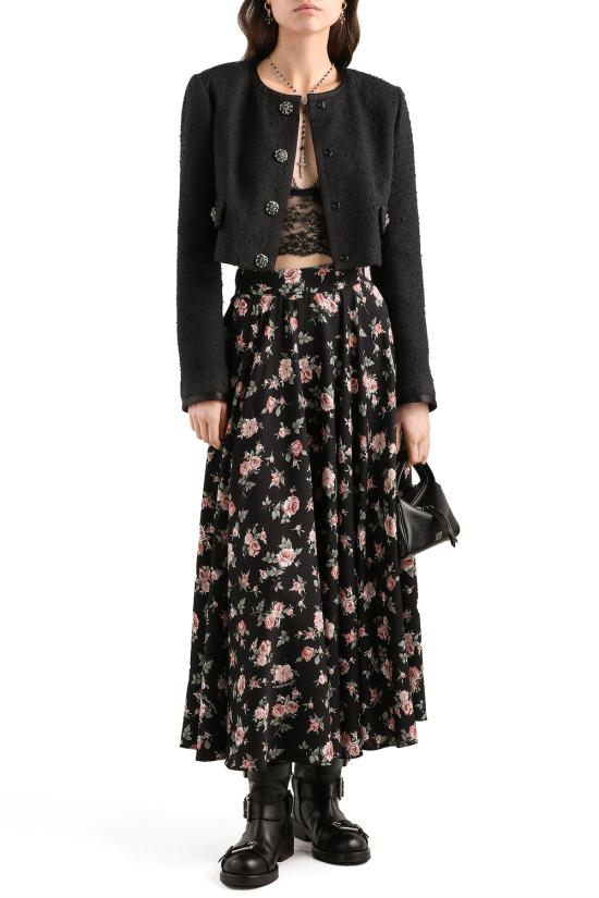 26SS 돌체앤가바나 미디 스커트 F4DBGTFSA8C HN5XQ Rose vintage f nero - DOLCE & GABBANA