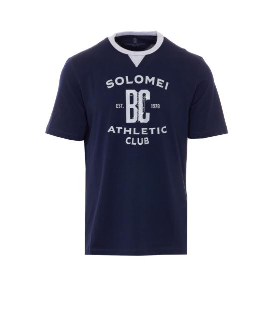 26SS 브루넬로 쿠치넬리 반팔 티셔츠 M0B131001G CDT46 Blue