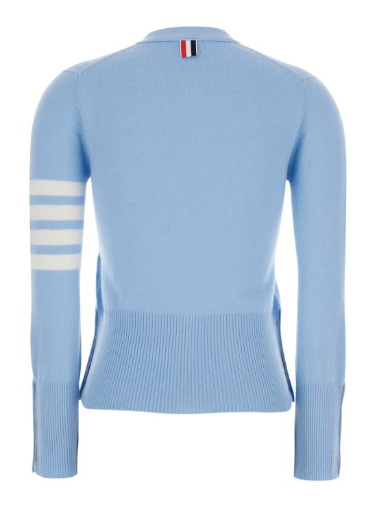 26SS 톰브라운 클래식 캐시미어 4바 브이넥 가디건 FKC001A00011481 Light blue - THOM BROWNE