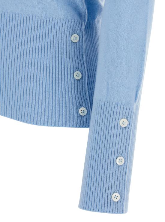 26SS 톰브라운 클래식 캐시미어 4바 브이넥 가디건 FKC001A00011481 Light blue - THOM BROWNE