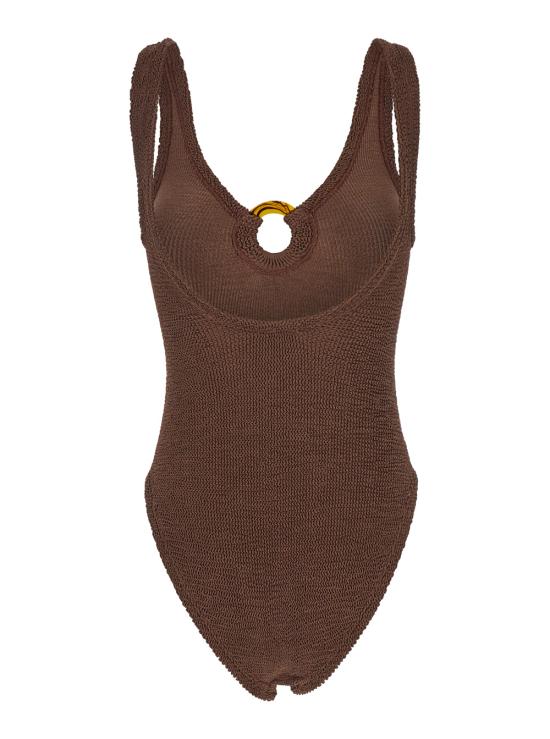 26SS 훈자 지 원피스 수영복 SCELINESHMETALLICCHOCOLATE Brown - HUNZA G