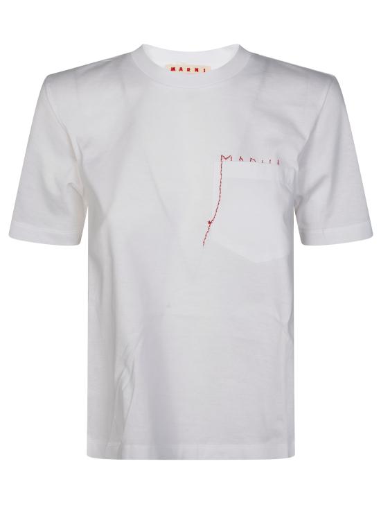 26SS 마르니 반팔 티셔츠 THJE0378QSUTC446 00W01 BIANCO