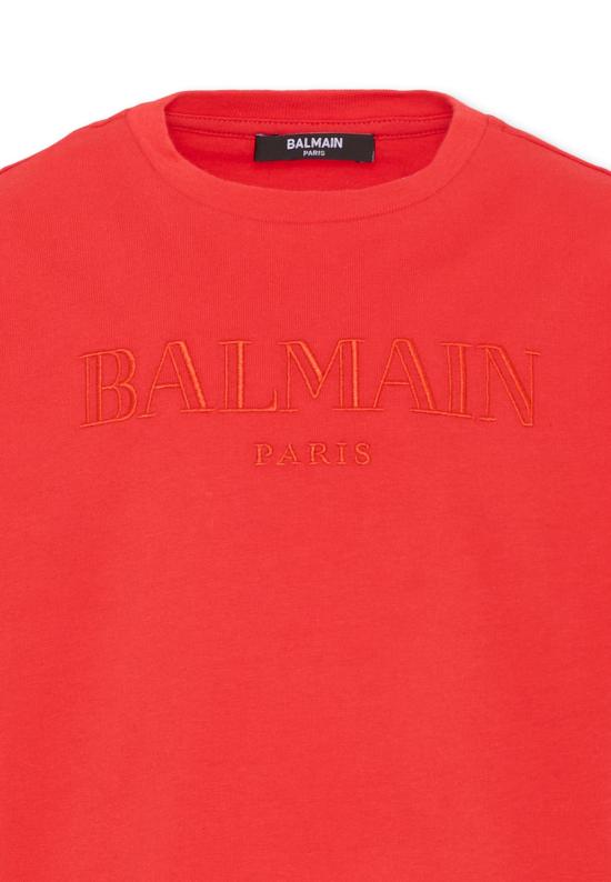 26SS [키즈] 발망 티셔츠 BY8P51 Z3672 412 RED - BALMAIN