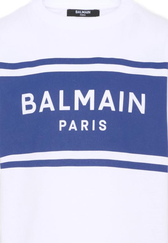 26SS [키즈] 발망 티셔츠 BY8P11 Z3672 100BL WHITE - BALMAIN