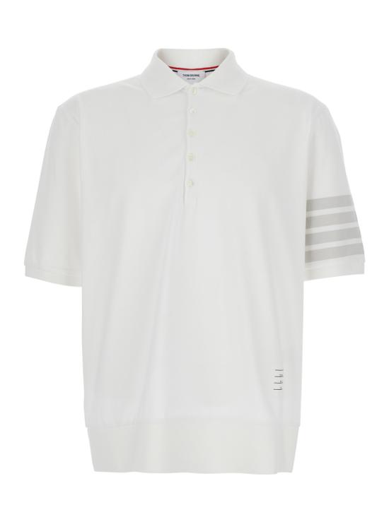 26SS 톰브라운 가먼트 오버다이드 저지 4바 폴로셔츠 MJP236AJ0253100 White