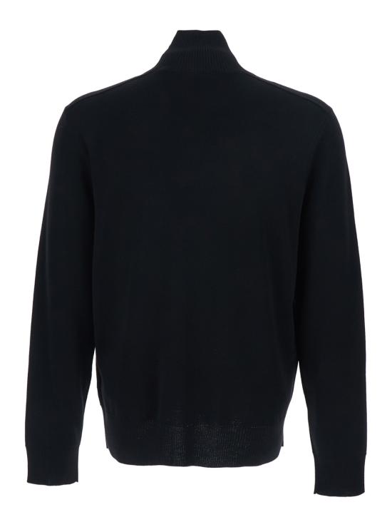 26SS 버버리 체크 트리밍 울 하프 지퍼 스웨터 8119436A1189 Black - BURBERRY