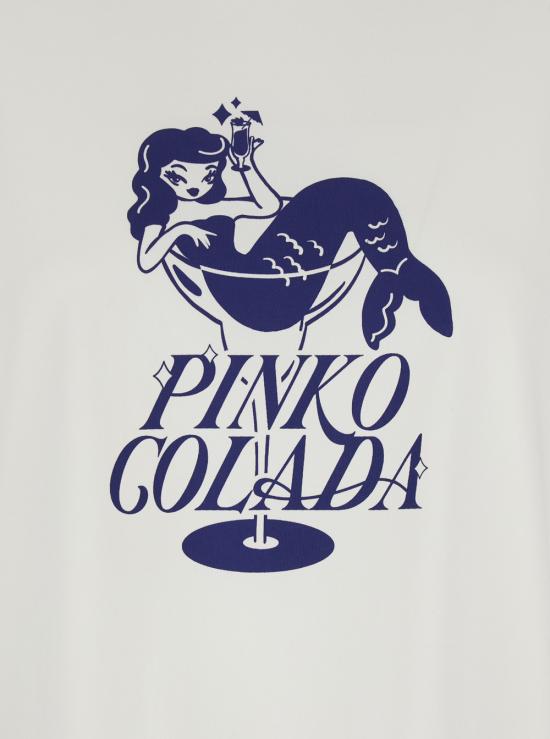 26SS 핑코 반팔 티셔츠 105526A33NZE1 White - PINKO