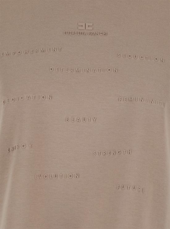 26SS 엘리자베타프랜치 반팔 티셔츠 MA73D61E2229 Beige - ELISABETTA FRANCHI
