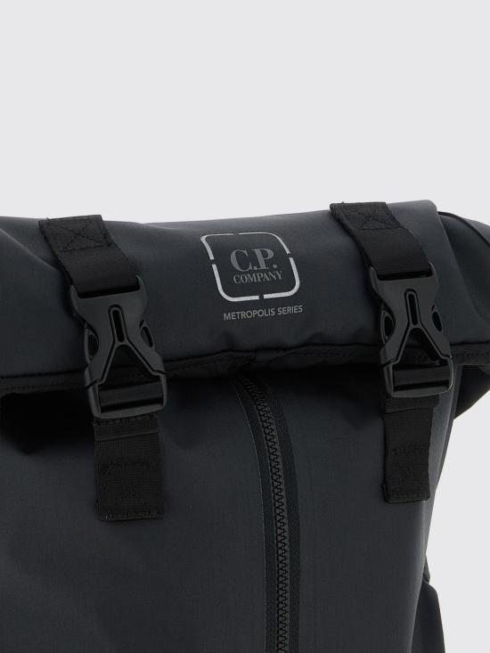 26SS 씨피 컴퍼니 메트로폴리스 시리즈 러버 렙스 믹스드 트랜스포머블 백팩 20CLAC042A110040M 999 Black - C.P. COMPANY