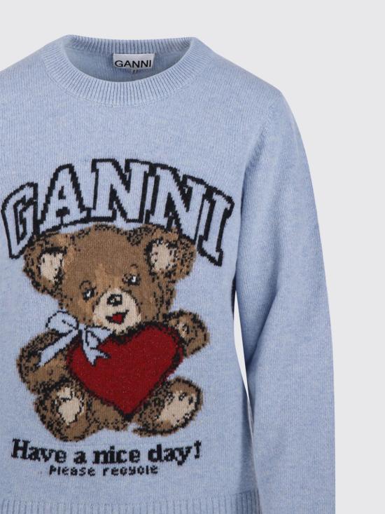 26SS 가니 그래픽 울 니트 A1070047 646 Gnawed Blue - GANNI