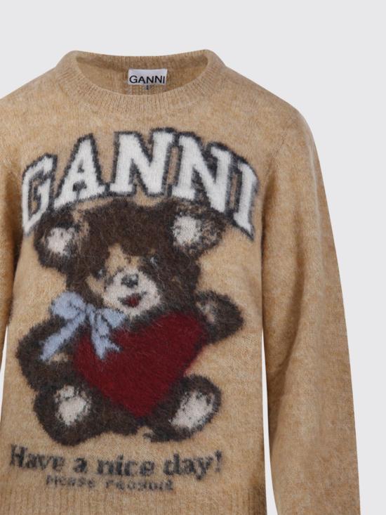 26SS 가니 베어 그래픽 울 니트 A1070091 118 Camel - GANNI