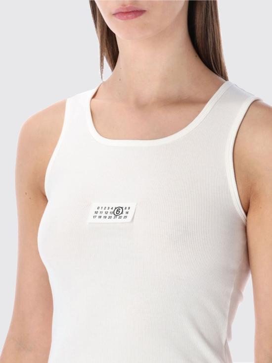 26SS MM6 메종마르지엘라 민소매 티셔츠 S52NL0075M20054 101 White - MM6 MAISON MARGIELA