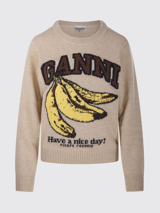 26SS 가니 그래픽 울 니트 A1070265 118 Camel - GANNI