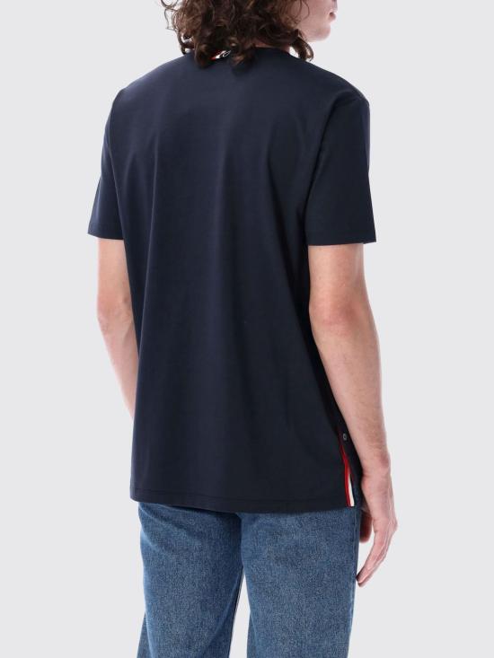 26SS 톰브라운 미디움 웨이트 저지 팁 포켓 크루넥 티셔츠 MJS010A01454 415 Blue - THOM BROWNE