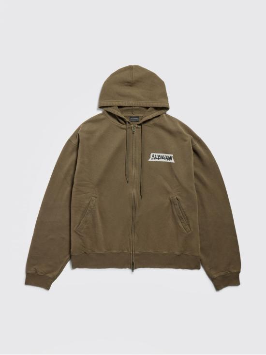 26SS 발렌시아가 긴팔 티셔츠 850338TTVL7 2840 Kaki