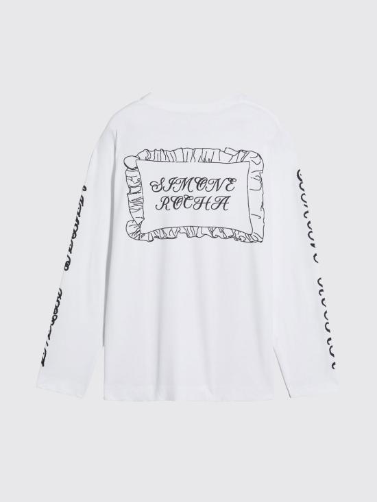 26SS 시몬로샤 반팔 티셔츠 5194P63ABCW0569 WHITEBLACK White - SIMONE ROCHA