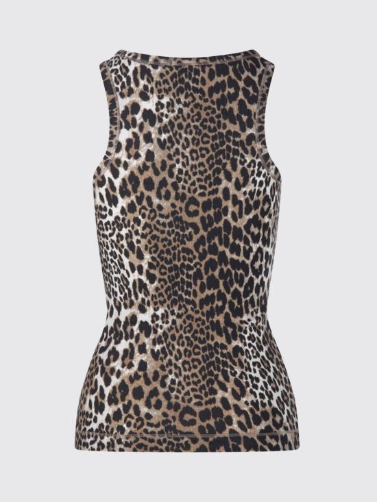 26SS 가니 레오파드 립 탱크탑 A1050073 943 Brown - GANNI