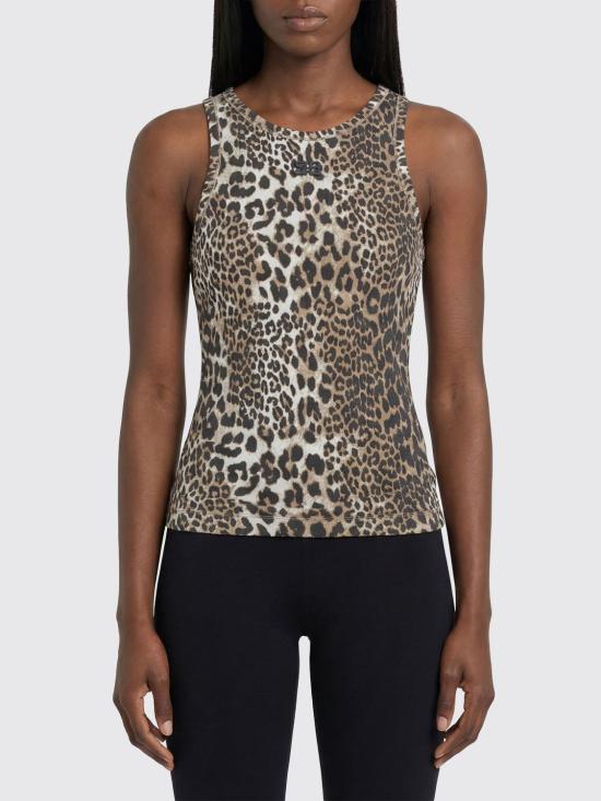 26SS 가니 레오파드 립 탱크탑 A1050073 943 Brown
