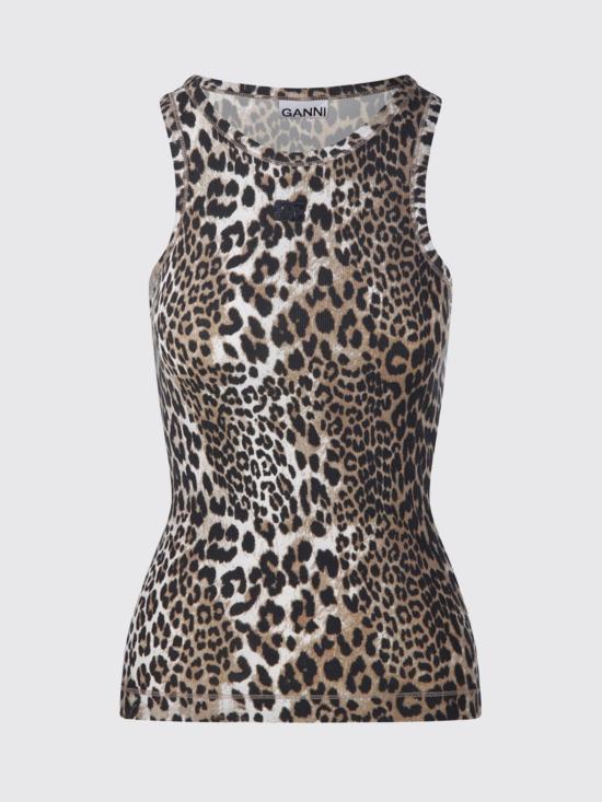 26SS 가니 레오파드 립 탱크탑 A1050073 943 Brown - GANNI