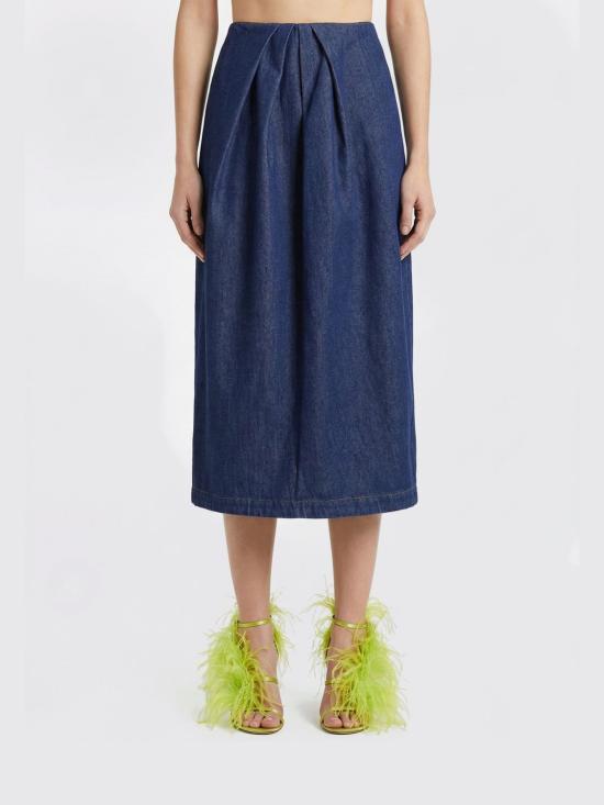 26SS 드리스 반 노튼 미디 스커트 2611308633385 507 Blue