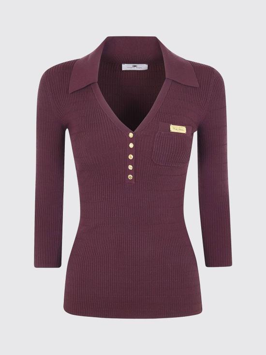 26SS 엘리자베타프랜치 폴로 티셔츠 MK86B61E2 644 Brown - ELISABETTA FRANCHI