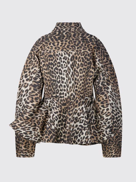 26SS 가니 레오파드 페플럼 셔츠 A1040058 859 Milk - GANNI